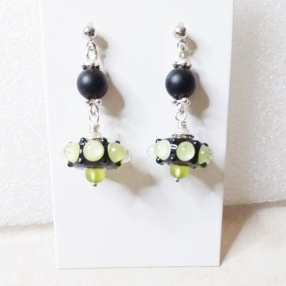 Knobby Nubby Handmade European Charm Beads! Sexy One-of-a-kind Dangle Earrings! - Picture 2 of 7